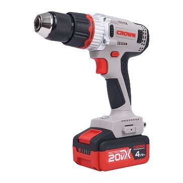Изображение товара Аккумуляторный шуруповерт Crown CT21090HMX-4 BMC (75 Нм, 2x20В, 4 Ач, ЗУ, кейс)