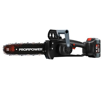 Изображение товара Аккумуляторная цепная пила бесщеточная ProfiPower MKDUC-18V E0114, Li-ion-1шт, 4.0Ач, шина 12", 0-4500об/мин, цепь, З/У