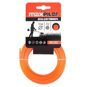 Изображение товара Леска для триммера Maxpiler MLR-12015 2.0мм 15м круг оранжевая
