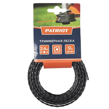 Изображение товара Леска Patriot 805205125 2.4 мм черная длиной 12 м для триммера