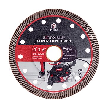 Изображение товара Круг алмазный Diam Super Thin Turbo Extra Line 000716 (125x1,2x9x22,2 мм, 1A1R)