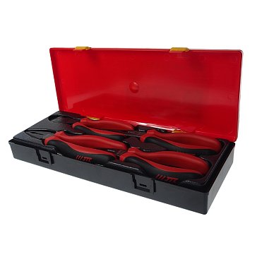 Изображение товара Набор губцевого инструмента JTC JTC-K5045 (длинногубцы, бокорезы, пассатижи) в кейсе 4 предмета