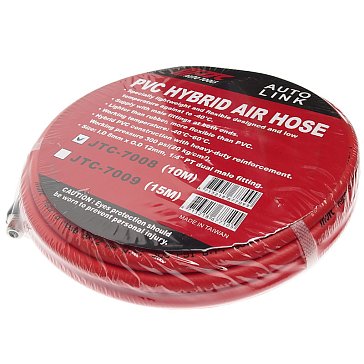 Изображение товара Шланг воздушный JTC JTC-7008, ПВХ, вн.Ø 8 мм, нар.Ø 12 мм, штуцер 1/4"PT, длина 10 м