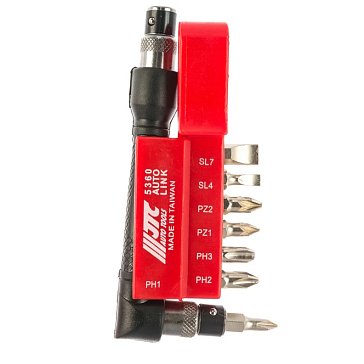 Изображение товара Набор бит JTC JTC-5360 8 предметов с Г-образным держателем для дрели и шуруповёрта