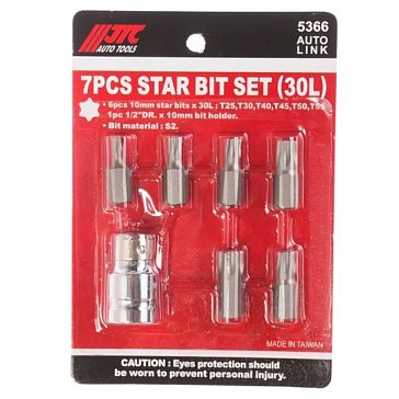 Изображение товара Набор бит JTC JTC-5366 7 предметов TORX T25-T55 для дрели и шуруповёрта