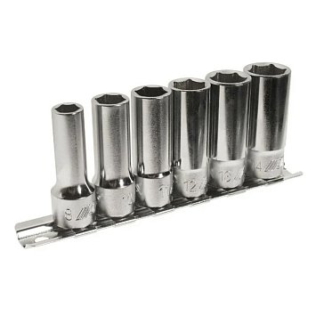 Изображение товара Набор головок торцевых JTC JTC-H306M, средней глубины, 6-гранные, 3/8" 8-14мм, длина 46мм, 6 предметов 