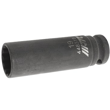 Изображение товара Головка торцевая ударная JTC 12-гранная 19 мм 1/2 дюйма глубинная ударная с отверстием