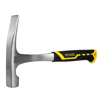 Изображение товара Молоток каменщика Berger BG1529 600 г цельнокованый с трехкомпонентной рукояткой