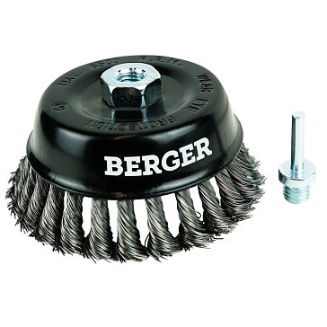 Изображение товара Кордщётка чашеобразная Berger BG1745 (витая оцин. сталь 0.5 мм, д. 125 мм, гайка М14 + 6 мм)