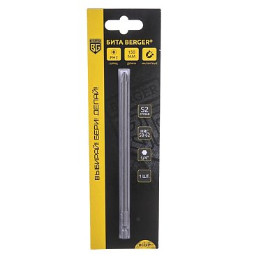 Изображение товара Магнитная бита Berger BG2421 PH2 150мм сталь S2 для дрели
