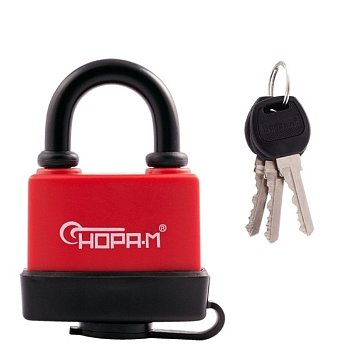 Изображение товара Замок навесной всепогодный Нора-М ЗНВ-700 16723, Красный - 58 мм