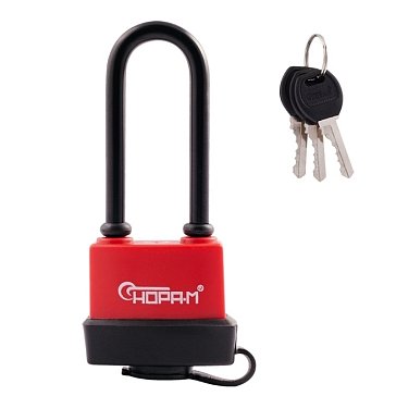 Изображение товара Замок навесной всепогодный Нора-М ЗНВ-700дд 16726, с длинной дужкой, Красный - 45 мм