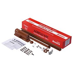 Доводчик дверной Нора-М ISPARUS 440 Slider 18779, от 70 до 130 кг, коричневый, со скользящей тягой