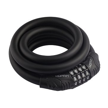 Изображение товара Замок-трос Нора-М №21 18296, велосипедный, кодовый, черный, 12х1500 мм