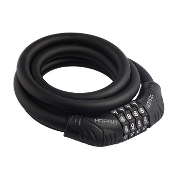 Изображение товара Замок-трос Нора-М №21 18297, велосипедный, кодовый, черный, 10х1200 мм