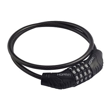 Изображение товара Замок-трос Нора-М №21 18987, велосипедный, кодовый, черный, 6х650 мм