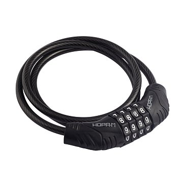 Изображение товара Замок-трос Нора-М №21 18988, велосипедный, кодовый, черный, 6х800 мм