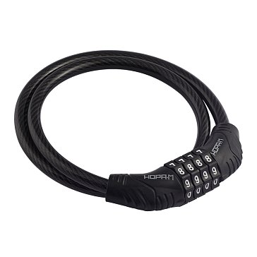 Изображение товара Замок-трос Нора-М №21 18990, велосипедный, кодовый, черный, 8х650 мм