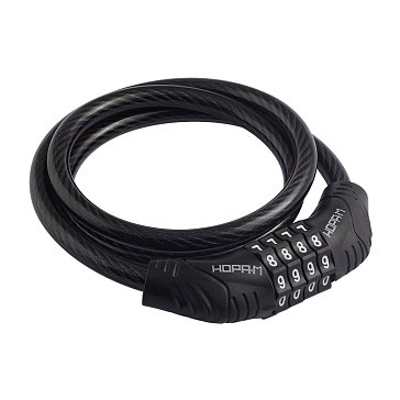 Изображение товара Замок-трос Нора-М №21 18991, велосипедный, кодовый, черный, 8х800 мм