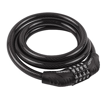 Изображение товара Замок-трос Нора-М №21 20051, велосипедный, кодовый, черный, 10х1000 мм