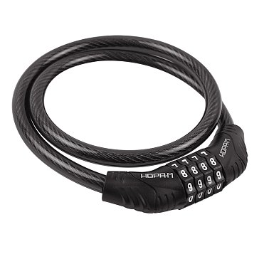 Изображение товара Замок-трос Нора-М №21 20049, велосипедный, кодовый, черный, 10х650 мм