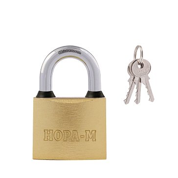 Изображение товара Навесной замок Нора-М ЗН-810, латунь, 75х52х20 мм, влагозащищенный