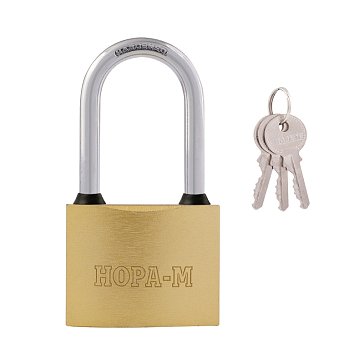 Изображение товара Замок навесной с длинной дужкой Нора-М ЗН-810дд 16886, Латунь - 75 мм