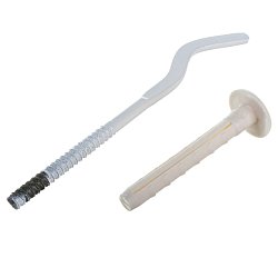 Кронштейн для радиатора с дюбелем MasterProf MP-У ИС.030111, 7x180мм, белый, сплющенный, Т6.3