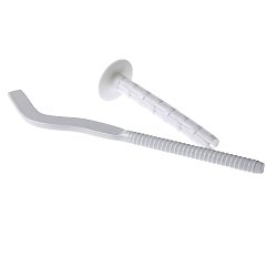 Кронштейн для радиатора с дюбелем MasterProf MP-У ИС.030111, 7x180мм, белый, сплющенный, Т6.3