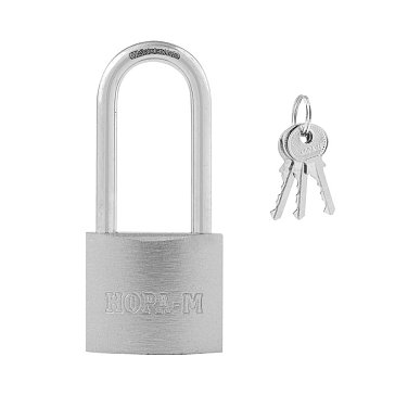 Изображение товара Замок навесной Нора-М ЗН-808дд 19802 серебристый прочный стальной