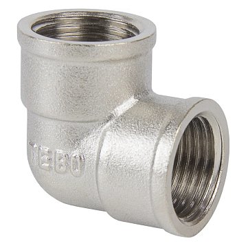 Изображение товара Угольник Tebo ВН 25/300 T-ЛР, 1/2 дюйма, никелированная латунь