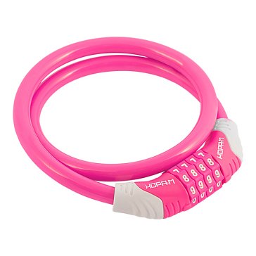 Изображение товара Замок-трос велосипедный Нора-М №31 20253, розовый 12x800 мм