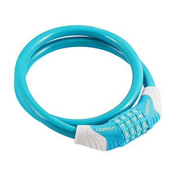 Изображение товара Велосипедный замок тросовый Нора-М №31 800 мм голубой кодовый