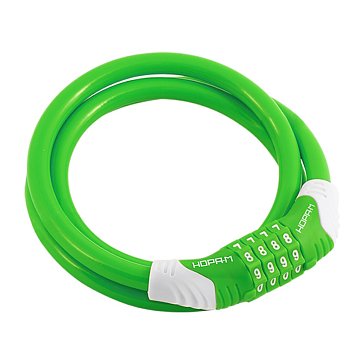 Изображение товара Велосипедный замок-трос Нора-М №31 20234, зеленый, 1200 мм, кодовый механизм