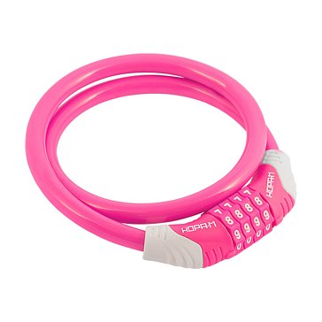 Изображение товара Велосипедный замок-трос Нора-М №31 20244 800 мм розовый кодовый защитный аксессуар