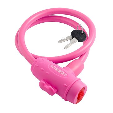 Изображение товара Велосипедный замок тросовый Нора-М №33 650 мм розовый надежная безопасность