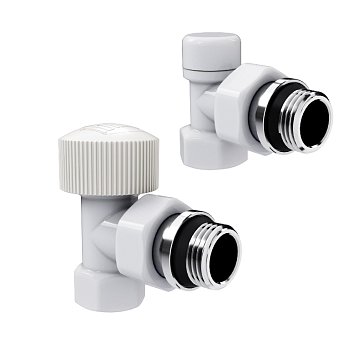 Изображение товара Набор термостатический угловой Royal Thermo Design 1/2"М30х1,5 (Белый), НС-1640379