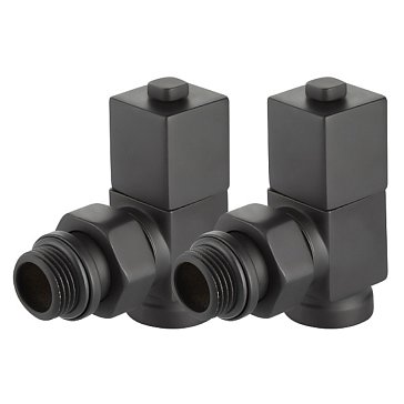 Изображение товара Набор дизайн-вентилей Royal Thermo CUBE НС-1422578 угловой 1/2 черный