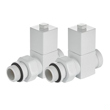 Изображение товара Набор дизайн-вентилей Royal Thermo CUBE 1/2'' латунь, Италия, 2 шт