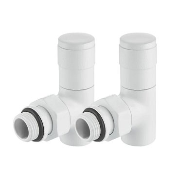 Изображение товара Набор дизайн-вентилей Royal Thermo PIANO НС-1422581 угловой белый 1/2" Италия