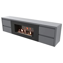 Тумба с биокамином Firelight BFP/P-1700 lux НС-1616366, графит