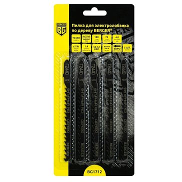 Изображение товара Пилка для электролобзика Berger BG T244D BG1712 для кривого реза 5 шт.