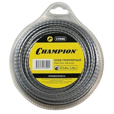 Изображение товара Корд триммерный Champion Platin Saw C7068, 2.65 мм, 30 метров, зубчатый