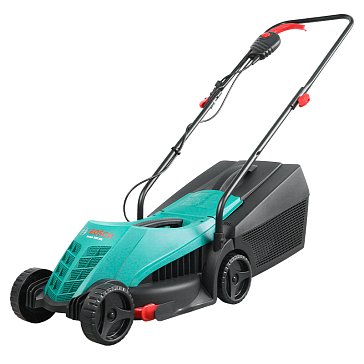 Изображение товара Газонокосилка электрическая Bosch Rotak 320 ER 0.600.8A6.00A (двигатель 1200 Вт, вес 6.6 кг, выброс травы в травосборник)