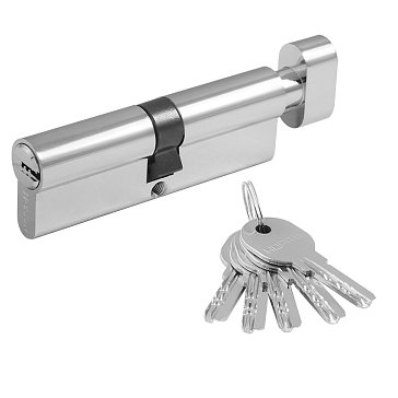 Изображение товара Цилиндр замка Нора-М ЛПУВ-90 45-45 хром врезной ключ 5 шт противопожарный