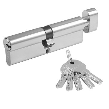 Изображение товара Цилиндр замка Нора-М ЛПУВ-100 7188, врезной, латунь, хром, 5 ключей