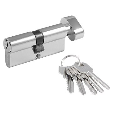 Изображение товара Цилиндр замка Нора-М ЛУВ-60 (30-30) 5333, личинка ЛУВ с вертушкой, хром