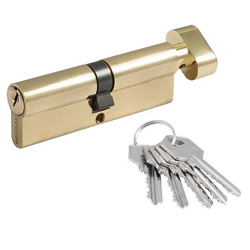 Изображение товара Цилиндр замка Нора-М ЛУВ-80 (40-40) 5338 с личинкой и вертушкой золото