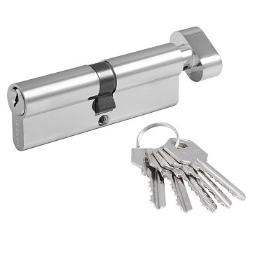 Изображение товара Цилиндр замка Нора-М ЛУВ-80 40-40 с личинкой и хромовым покрытием