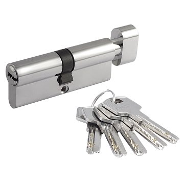 Изображение товара Цилиндр замка личинка Нора-М STD Al ЛПВ 15541, с вертушкой, хром, ЛПВ-80 (40-40), 